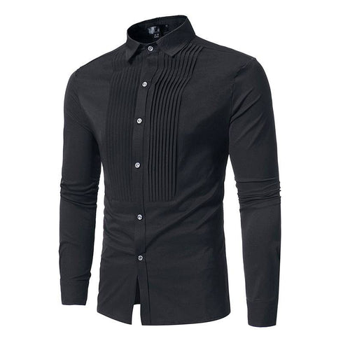 Wedding Tuxedo Shirt Men Brand Fashion Slim Fit Long Sleeve Mens Dress Shirts